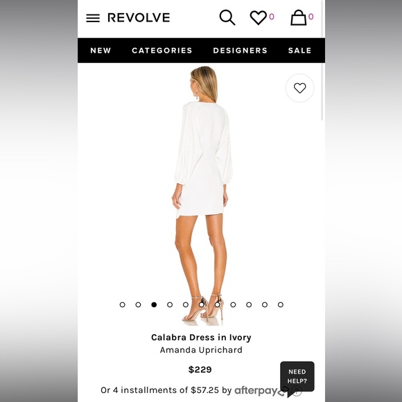 Amanda Uprichard Calabra dress in ivory - Picture 1 of 3